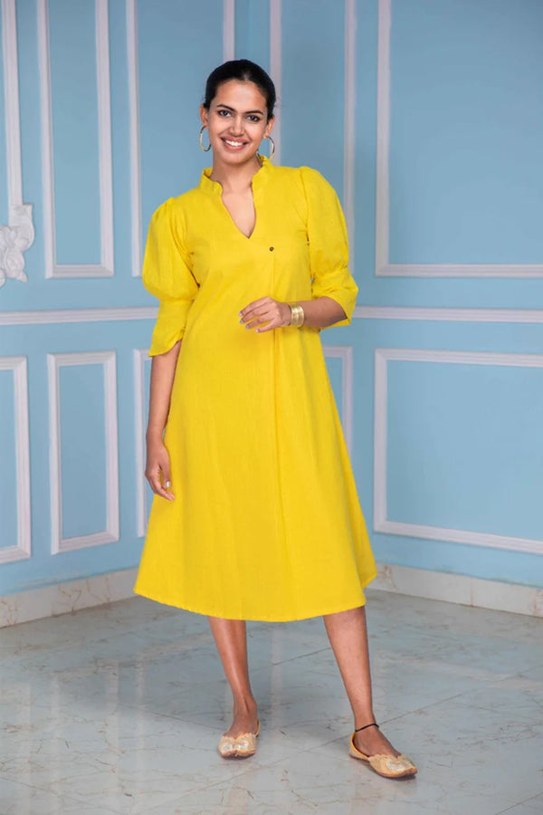 Yummy Yellow Mid Length Dress