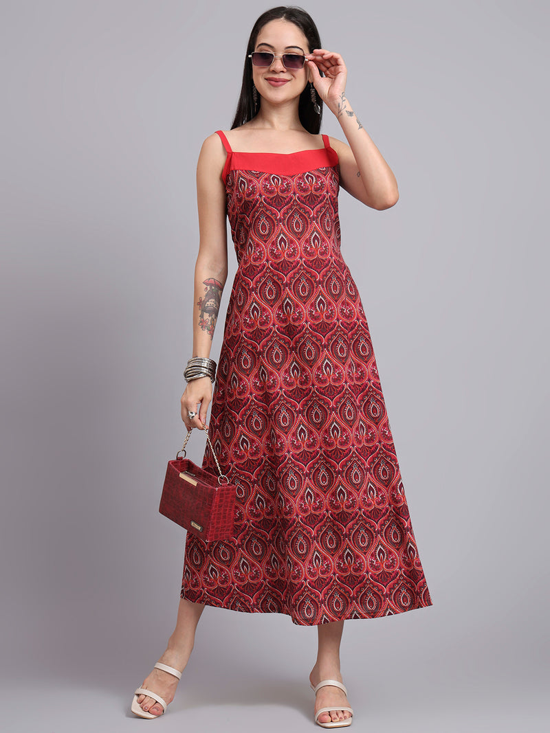 Ruby Mirage Ethnic Print Dress