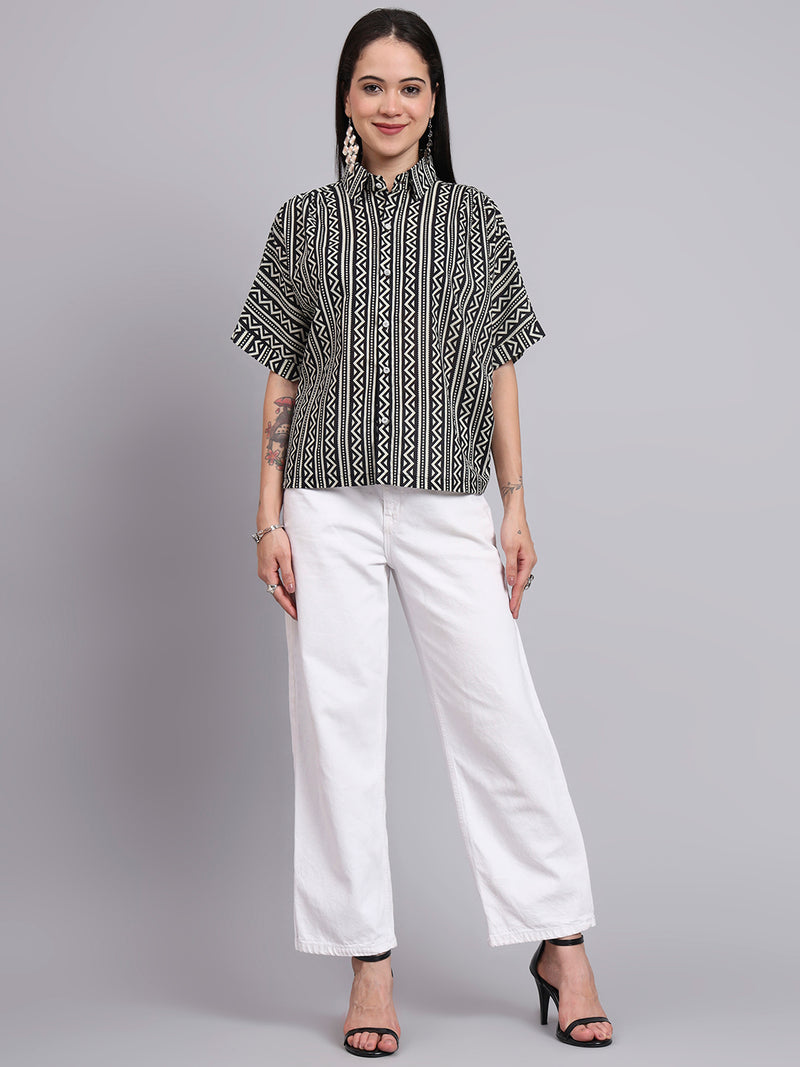 Geomatric print relaxed shirt