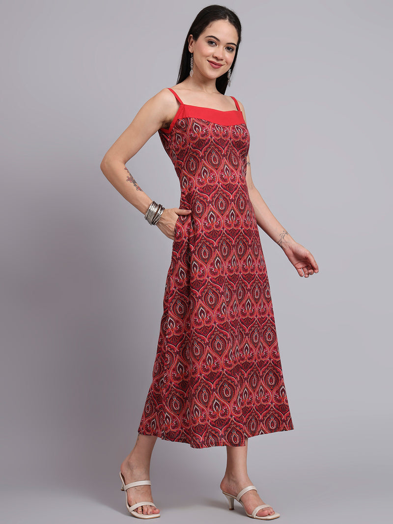 Ruby Mirage Ethnic Print Dress