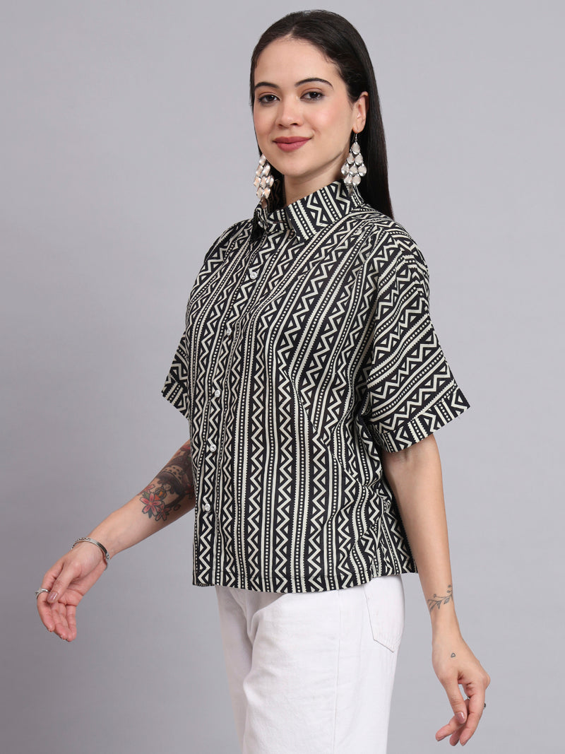 Geomatric print relaxed shirt