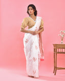 Beige Lacy Crop Top Blouse