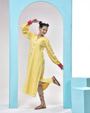 Lemon Pink Cotton Midi Dress