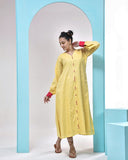 Lemon Pink Cotton Midi Dress