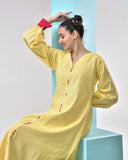 Lemon Pink Cotton Midi Dress