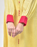 Lemon Pink Cotton Midi Dress