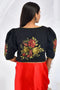 Black Handpainted Cotton Blouse