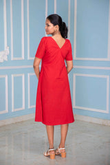 Valentine Red Knee Length Dress