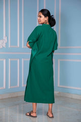 Gorgeous Green Kaftan  Shirt Dress