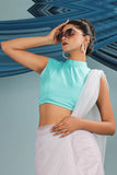 Cyan Blue Sleeveless padded Blouse