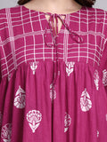 Aarna Rani Pink Check Cotton Kafty