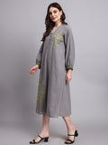 Ira Grey Embroidered Dress