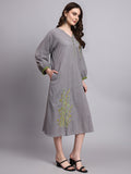 Ira Grey Embroidered Dress