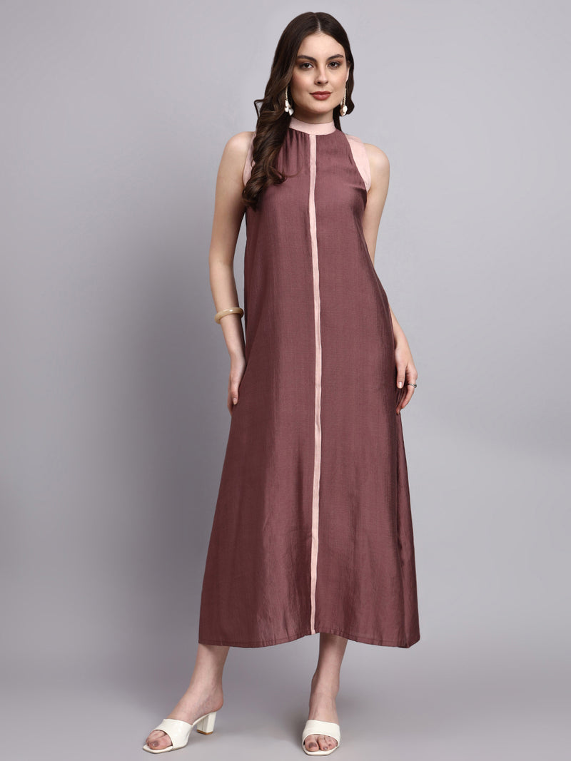 Elara Mauve Flow Dress