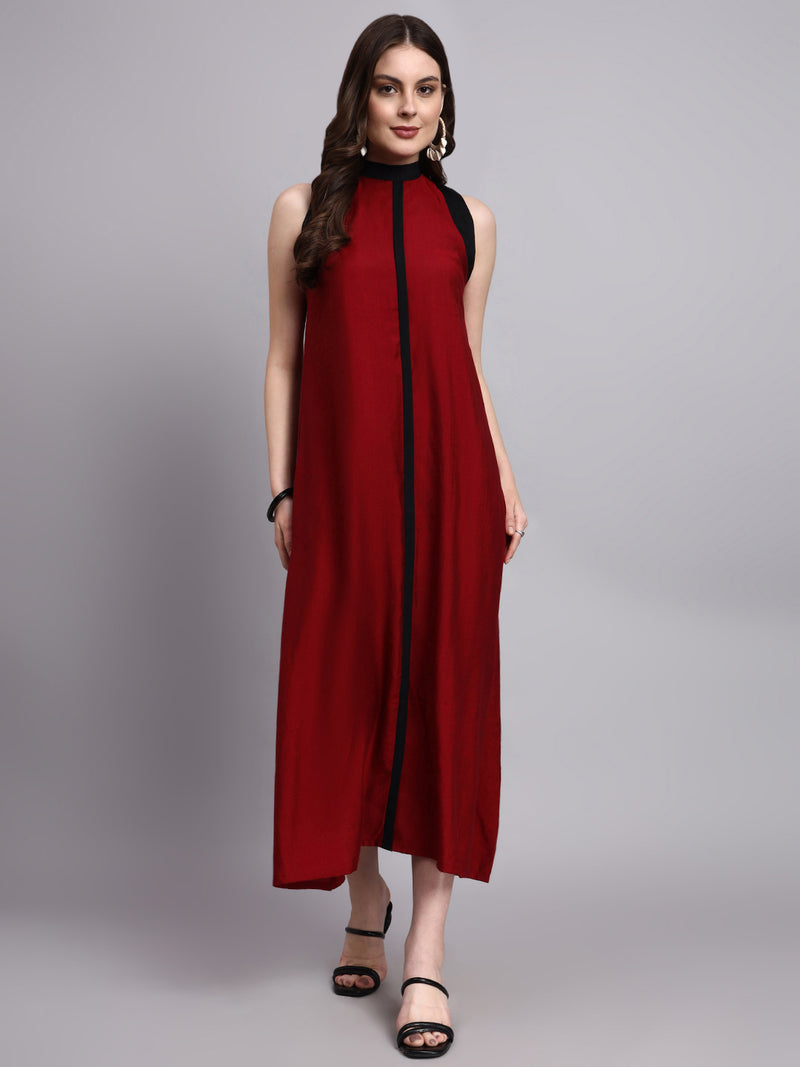 Rhea Crimson Flow Dress