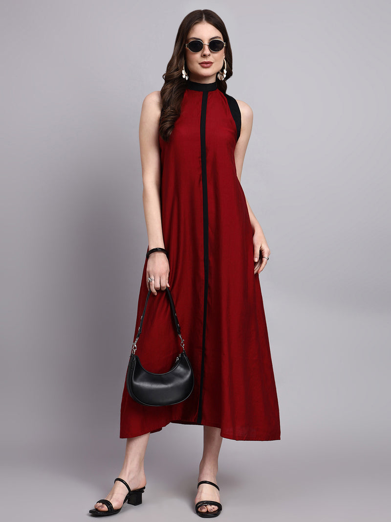 Rhea Crimson Flow Dress
