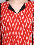 Aarohi Red Ikat Cotton Kaftan Style Nighty