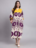Ziva Purple Ikat Cotton Kafty