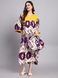 Ziva Purple Ikat Cotton Kafty