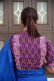 Deep Purple Cotton Ikkat Embroidered Blouse