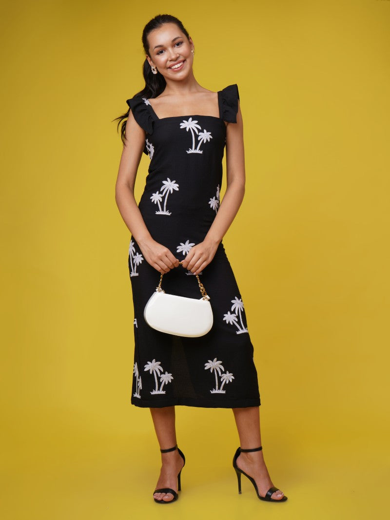 Luna Noir Ruffle Dress