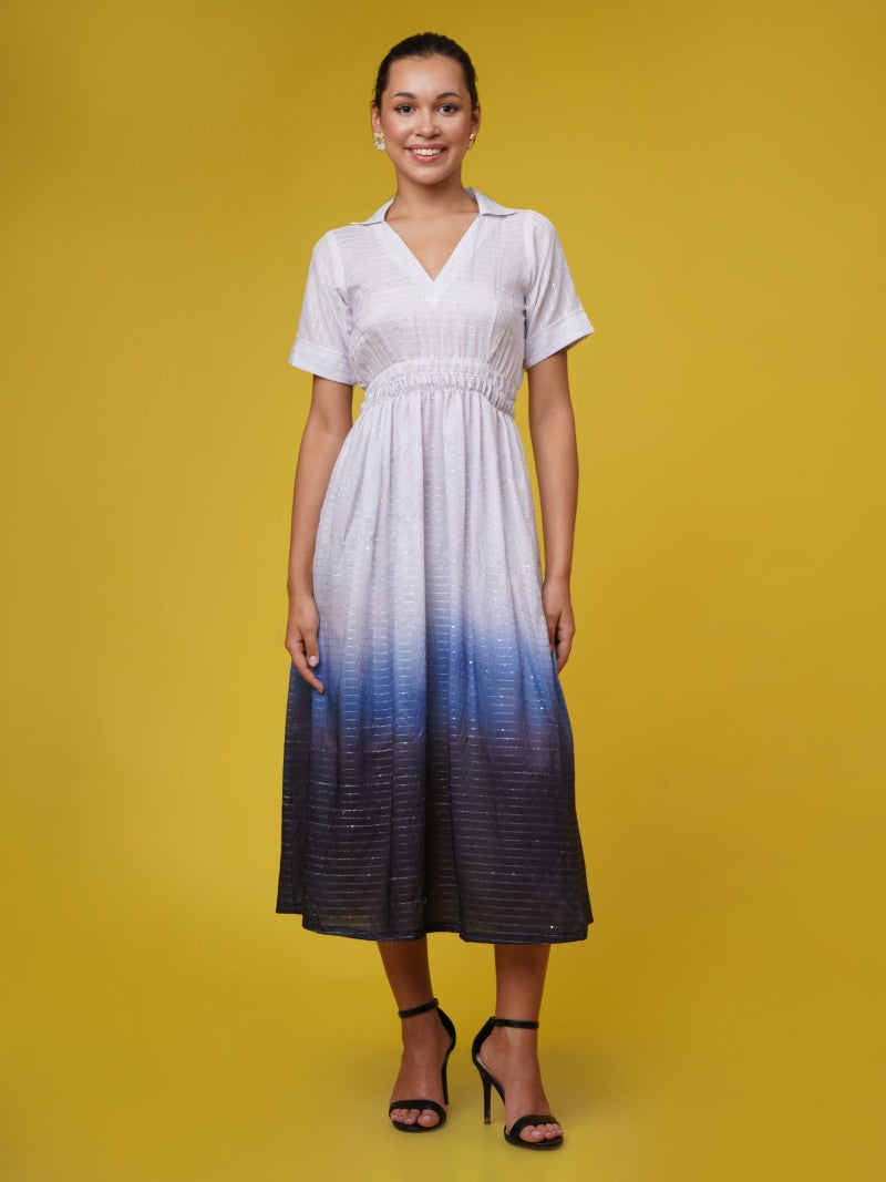 Nyra Twilight Ombre Midi Dress