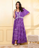 PURPLE DOUBLE LAYERED NIGHTY DRESS WITH SHRUG