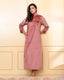 ONION PINK EMBROIDERED VELVET NIGHTY