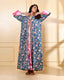 BLUE PINK EMBROIDERED SUFIYANA FLOOR LENGTH KAFTAN DRESS