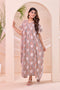 Brown Floral Print  Kafty Lounge Dress