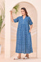 Indigo Blue Traditional Print  Kafty Lounge Dress