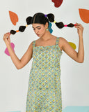 Green Sleeveless Mid Length  Dress