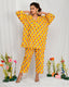 Yellow Floral Hand Embroidered Coord Set