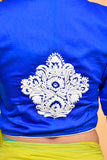 Royal Blue Peacock Embroidered Blouse