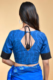 Blue and Black Two-Piece Cotton Blouse with Bagh Hand Block Print
