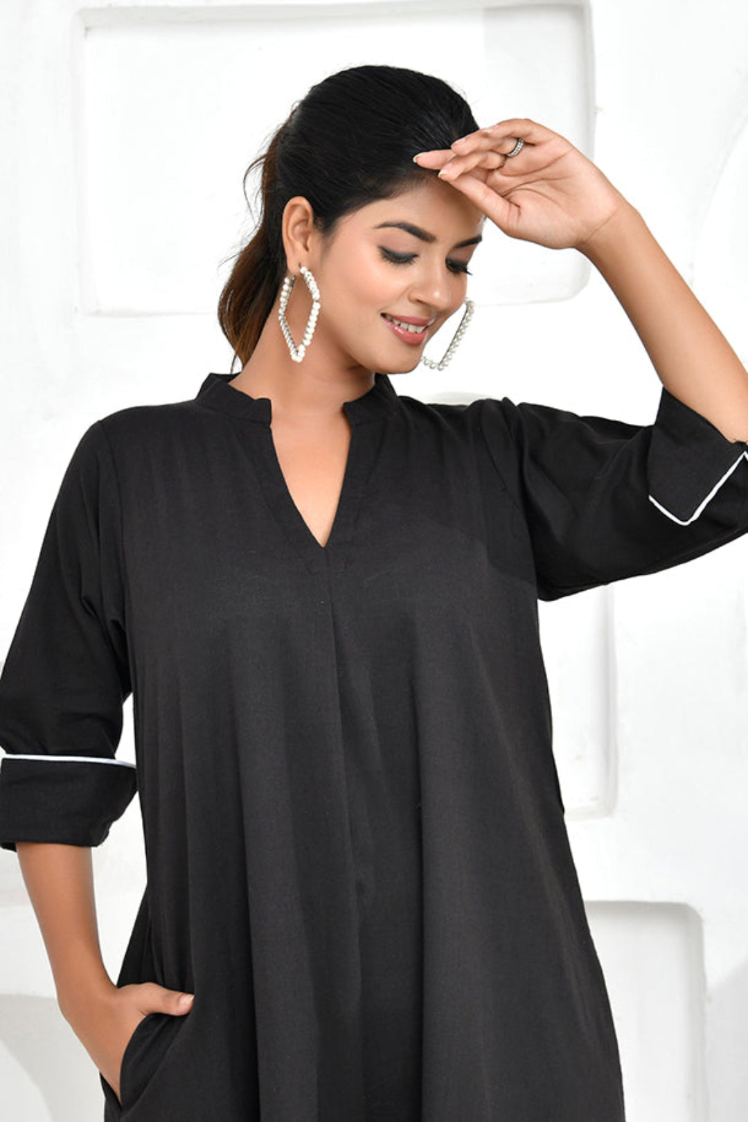 Flourish- embroidered shirt dress