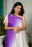Purple & White Ombre One-Shoulder Maxi Dress for Women