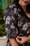 Eternal Bloom Black & Brown Kafty Dress