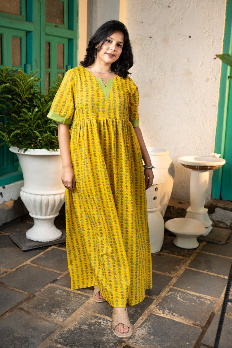 Golden Aura Kafty Dress