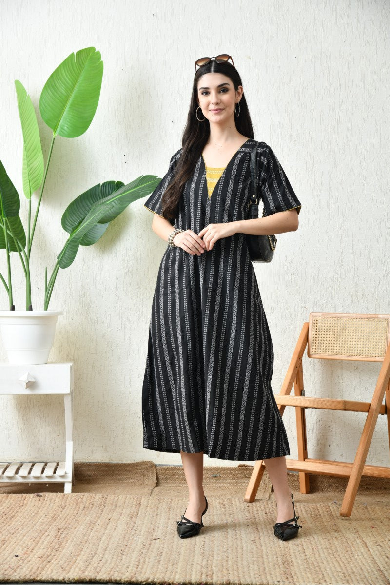 Midnight Bloom Kafty Dress