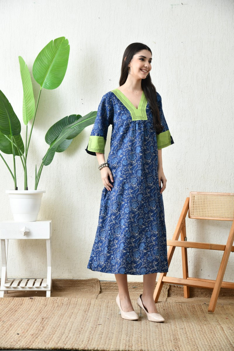 Azure Forest Whisper Kafty Dress