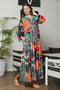 Multicoloured Abstract Floral Velvet Kaftan Nighty