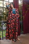 Multicoloured Floral Velvet Kaftan Nighty