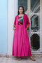 Fuchsia Pink Velvet Kaftan Nighty