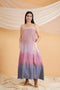 Dust Pink Ombre Dyed Strappy Midi Dress