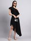Black One-Shoulder Ruffled Asymmetric Dress