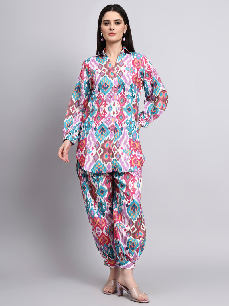 Iraa Multicolour Ikat Farshi Kurta Set