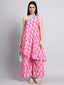 Aafreen Fuchsia Ikat One-Shoulder Coord Set