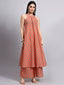 Ziyana Orange Halter Co-ord Set