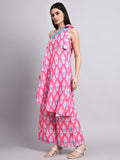 Aafreen Fuchsia Ikat One-Shoulder Coord Set